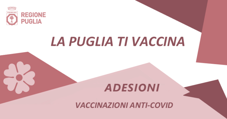La “Puglia ti vaccina”: da lunedì 29 marzo al via le adesioni a partire dai 79 anni su piattaforma web, numero verde e farmacup